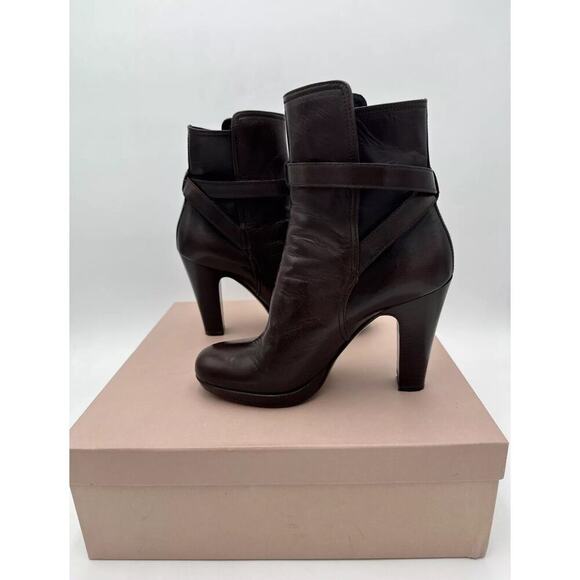 Miu Miu Calzature Donna Brown Platform Ankle Boots w/ Box Sz. 36 - Picture 2 of 7